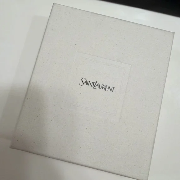 Saint Laurent Black Leather Card Slot with Gold YSL Emblem - Picture 5 of 5